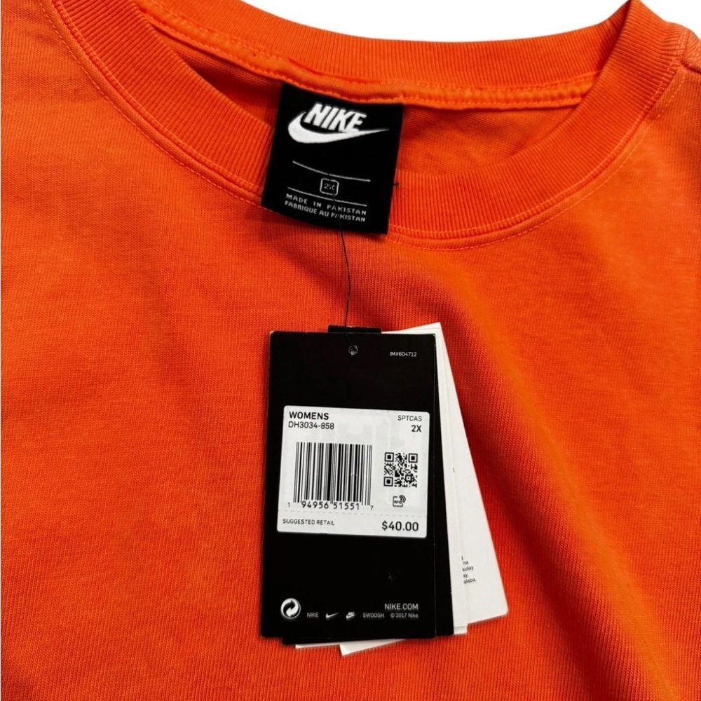 Nike Women's Sportswear Washed Retro Tank Top Orange Black CZ9852-858 NWT 2X - Picture 3 of 5